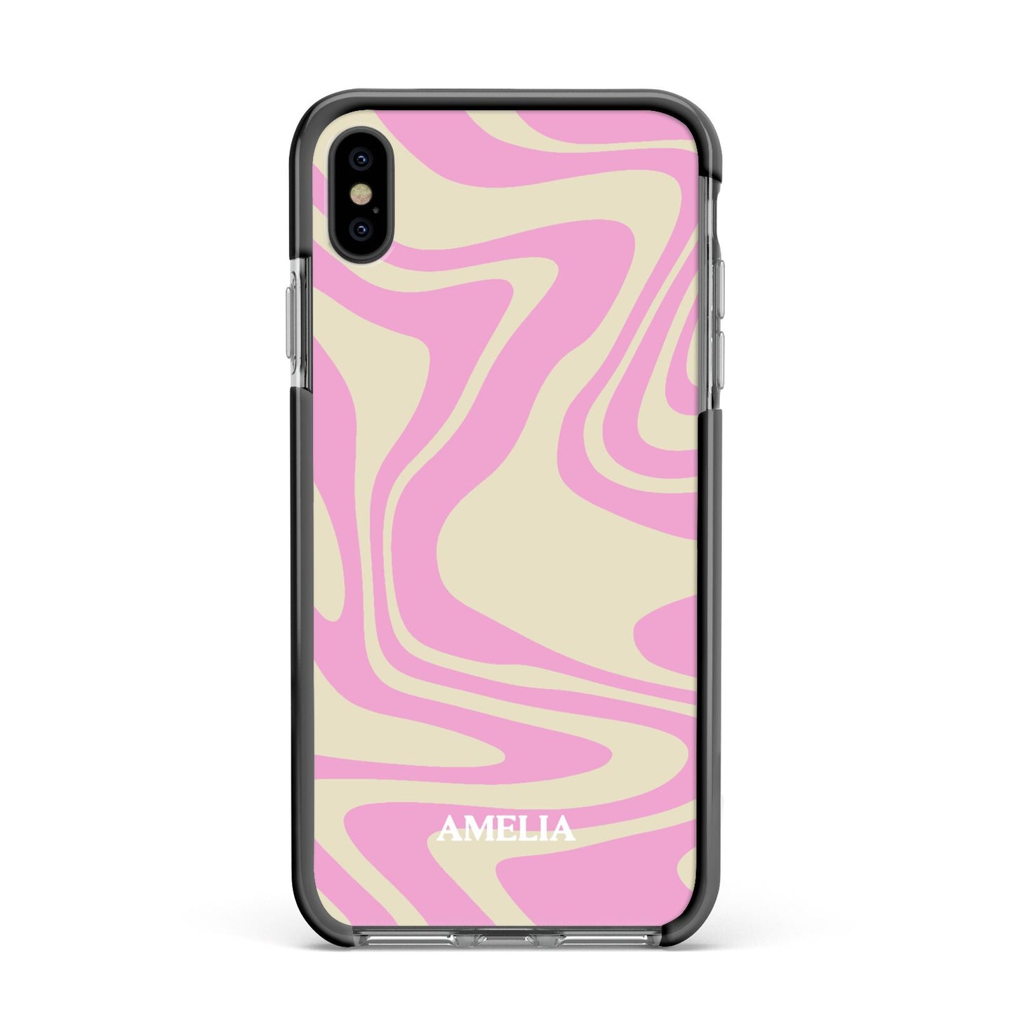 Custom Seventies Apple iPhone Xs Max Impact Case Black Edge on Black Phone