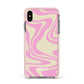 Custom Seventies Apple iPhone Xs Max Impact Case Pink Edge on Black Phone