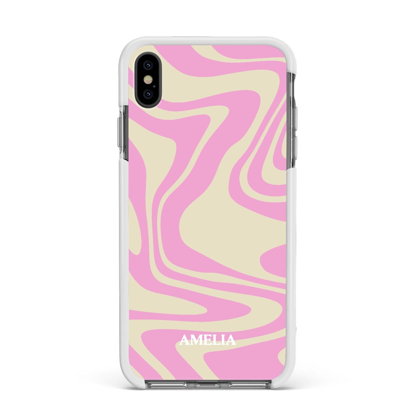Custom Seventies Apple iPhone Xs Max Impact Case White Edge on Black Phone