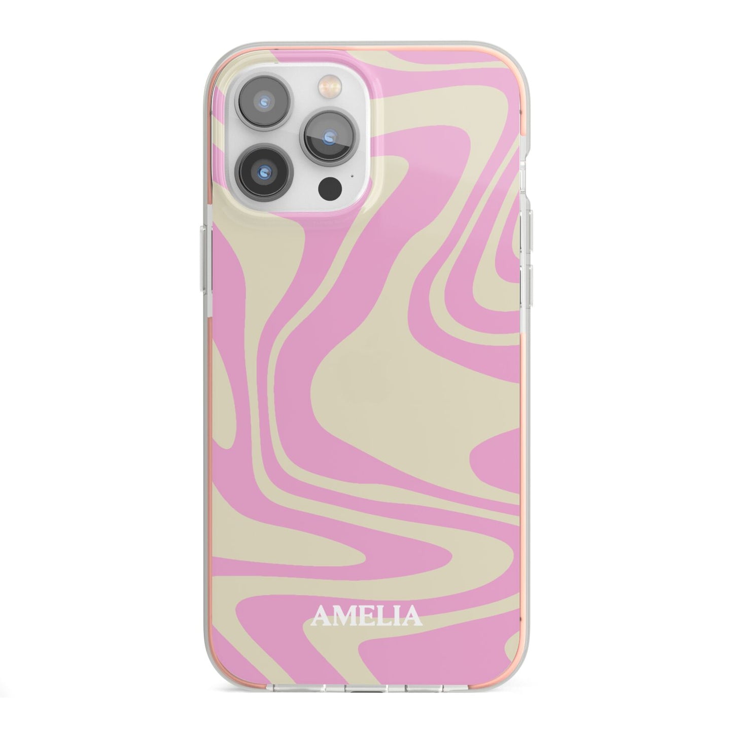 Custom Seventies iPhone 13 Pro Max TPU Impact Case with Pink Edges