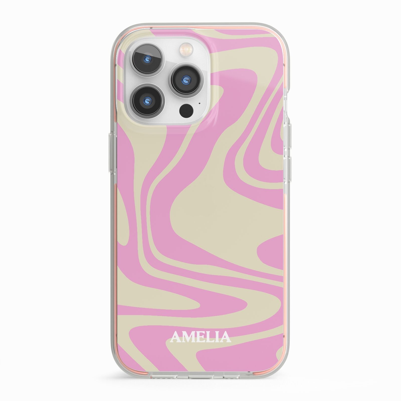 Custom Seventies iPhone 13 Pro TPU Impact Case with Pink Edges