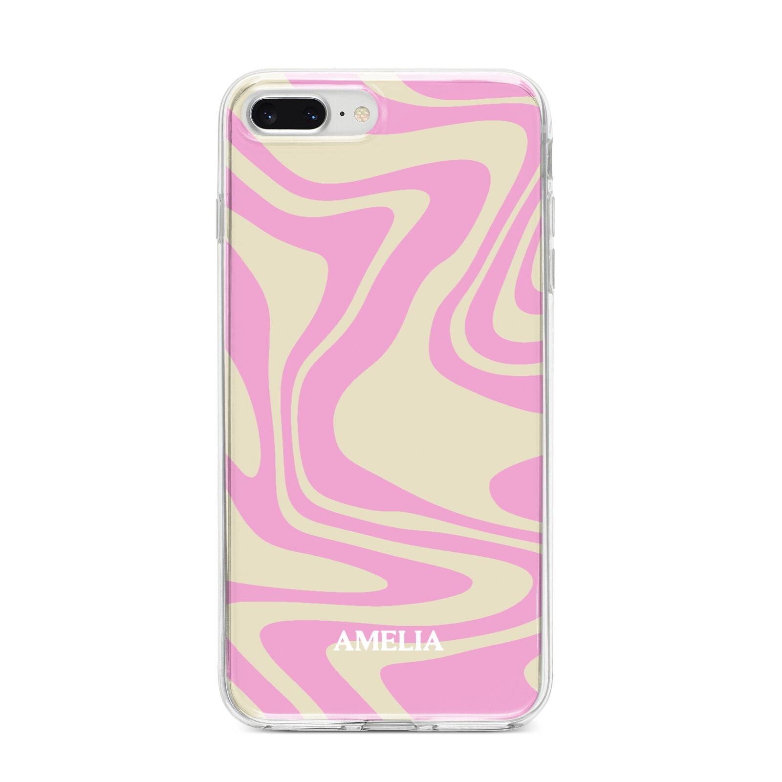 Custom Seventies iPhone 8 Plus Bumper Case on Silver iPhone