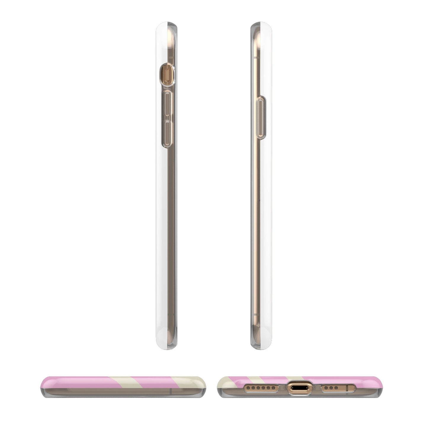 Custom Seventies iPhone XS 3D Tough Case in Gold Angled Images