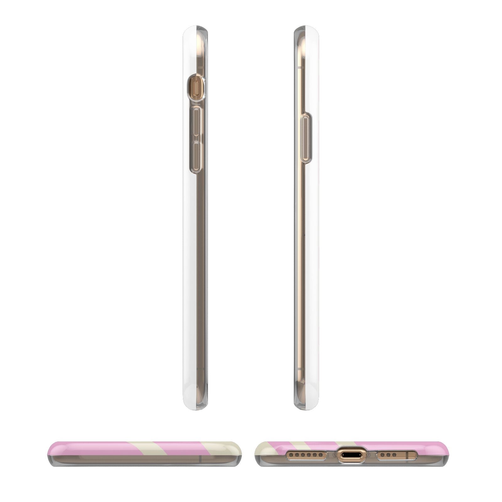 Custom Seventies iPhone XS 3D Tough Case in Gold Angled Images