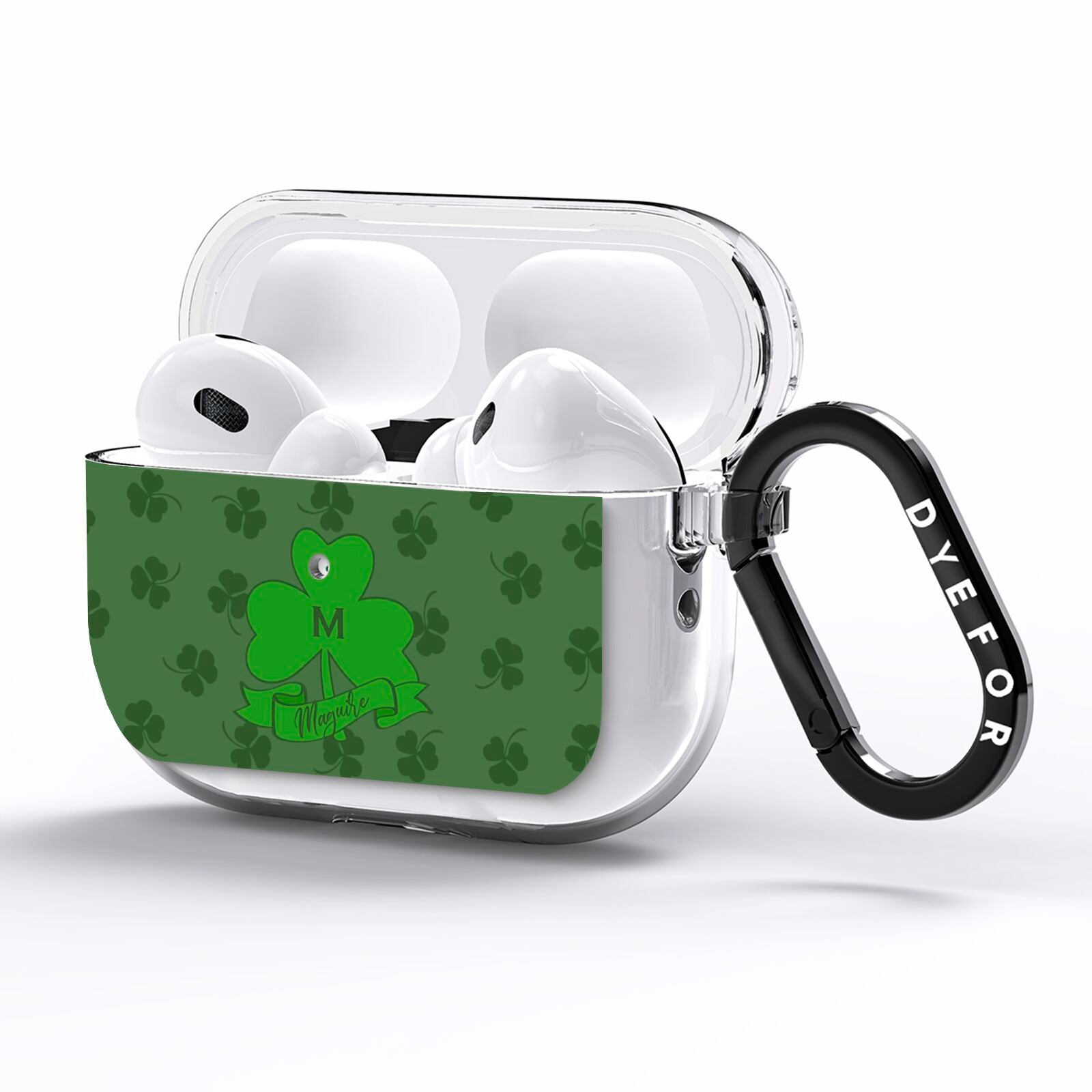 Custom Shamrock AirPods Pro Clear Case Side Image