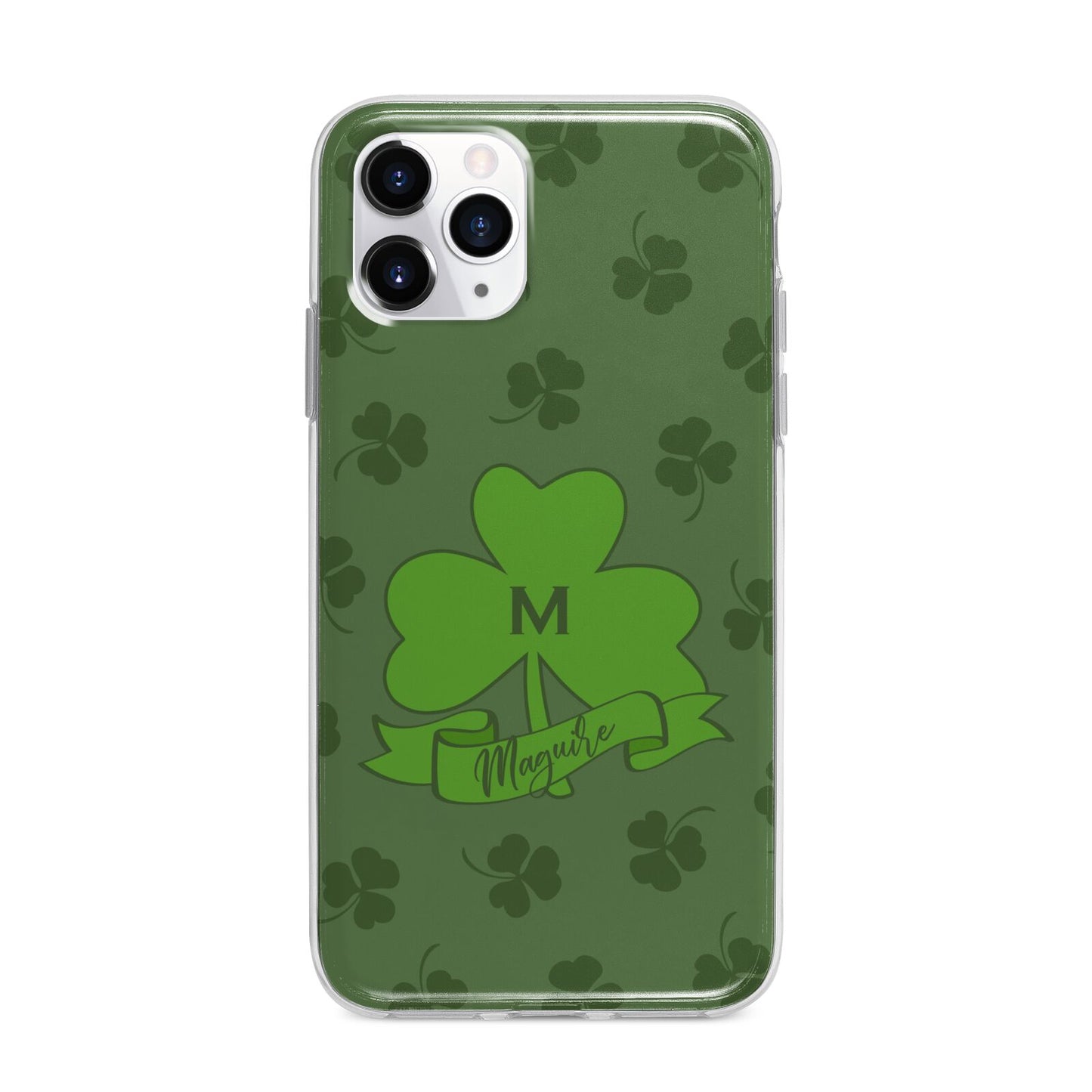 Custom Shamrock Apple iPhone 11 Pro Max in Silver with Bumper Case