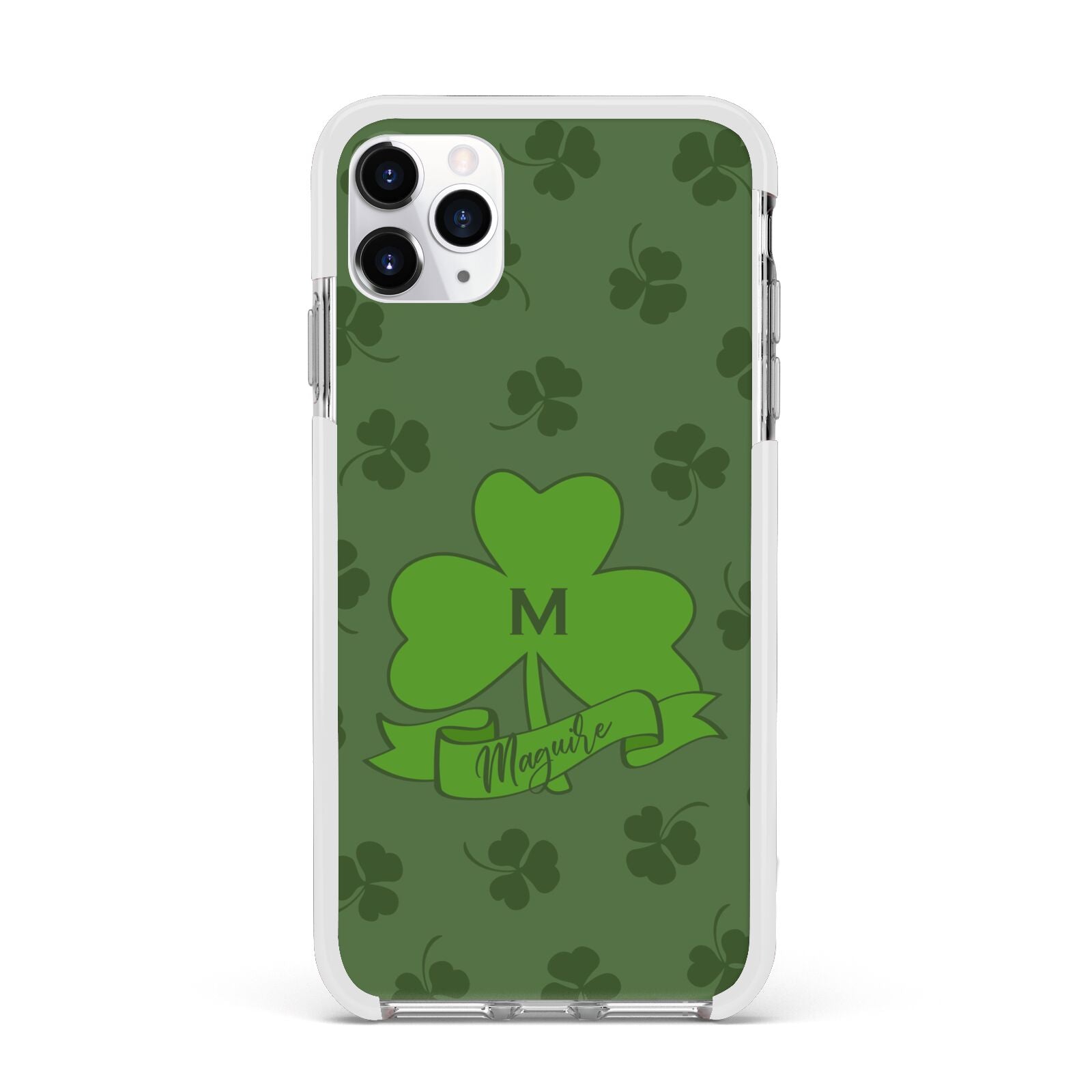 Custom Shamrock Apple iPhone 11 Pro Max in Silver with White Impact Case