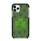 Custom Shamrock Apple iPhone 11 Pro in Silver with Black Impact Case