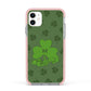 Custom Shamrock Apple iPhone 11 in White with Pink Impact Case
