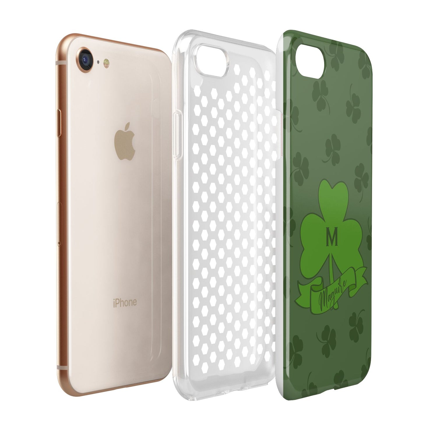 Custom Shamrock Apple iPhone 7 8 3D Tough Case Expanded View