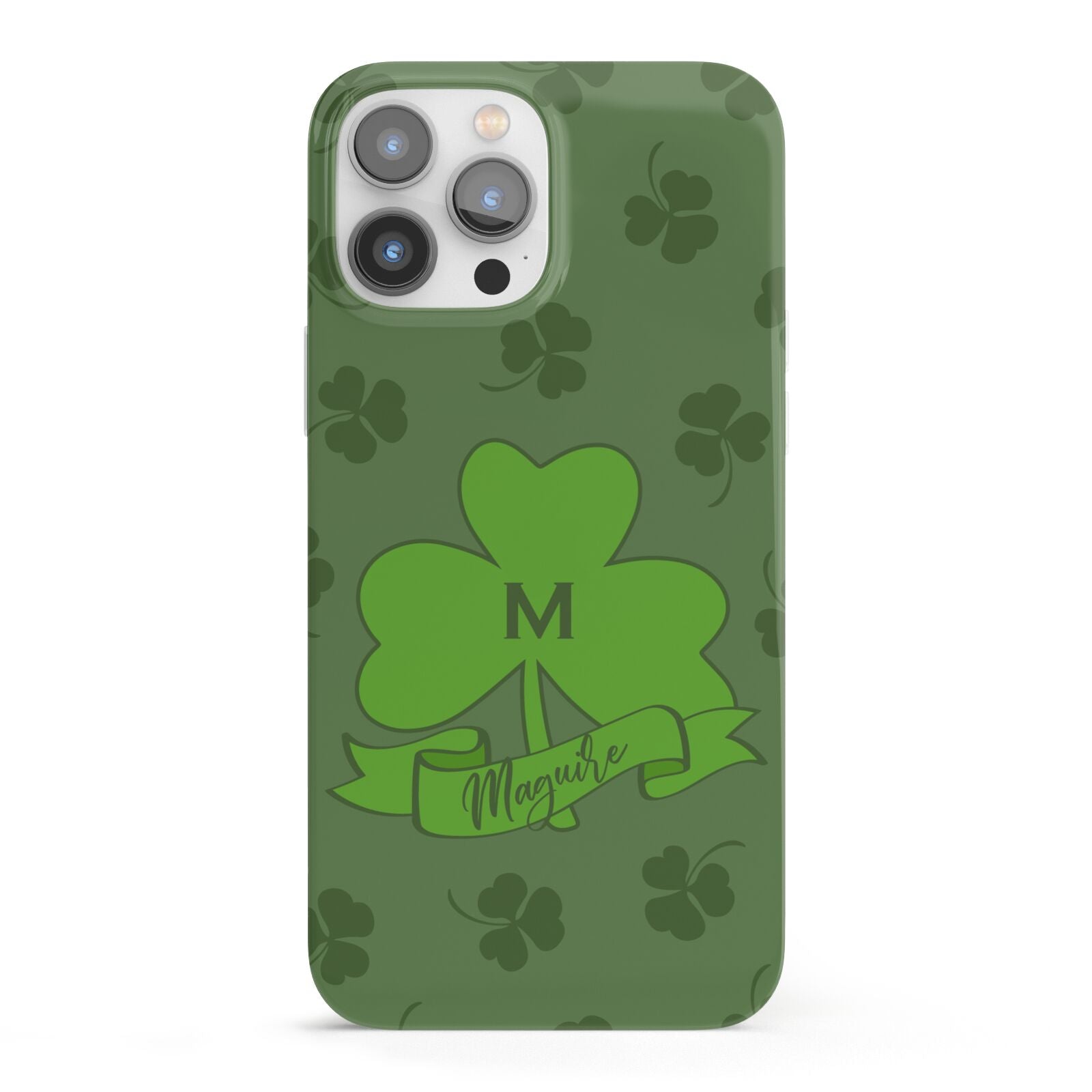 Custom Shamrock iPhone 13 Pro Max Full Wrap 3D Snap Case