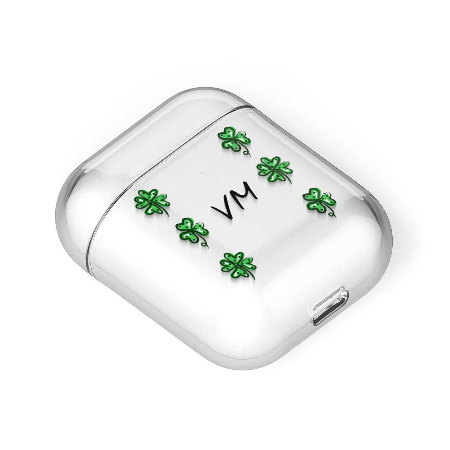 Custom Shamrocks AirPods Case Laid Flat