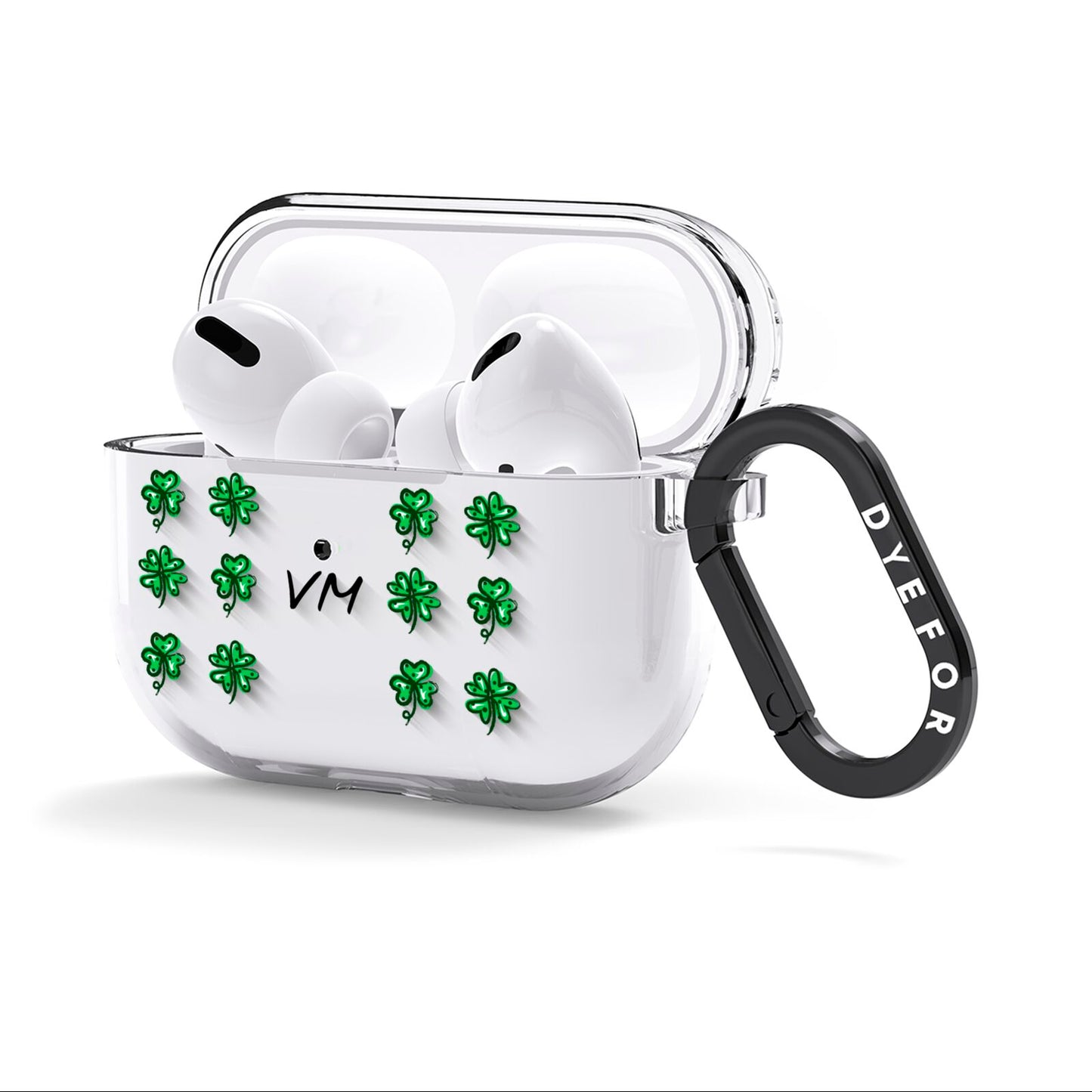 Custom Shamrocks AirPods Clear Case 3rd Gen Side Image