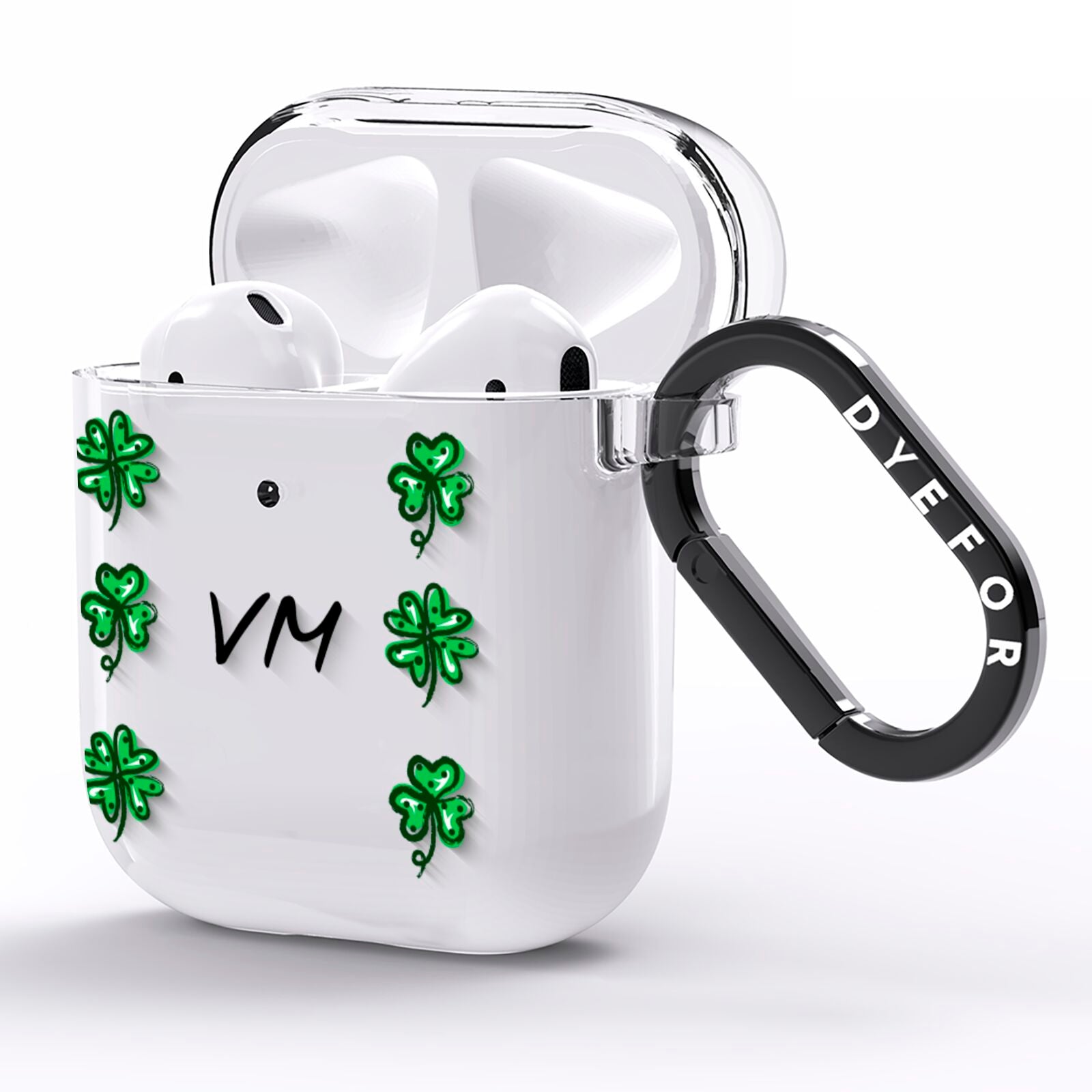 Custom Shamrocks AirPods Clear Case Side Image