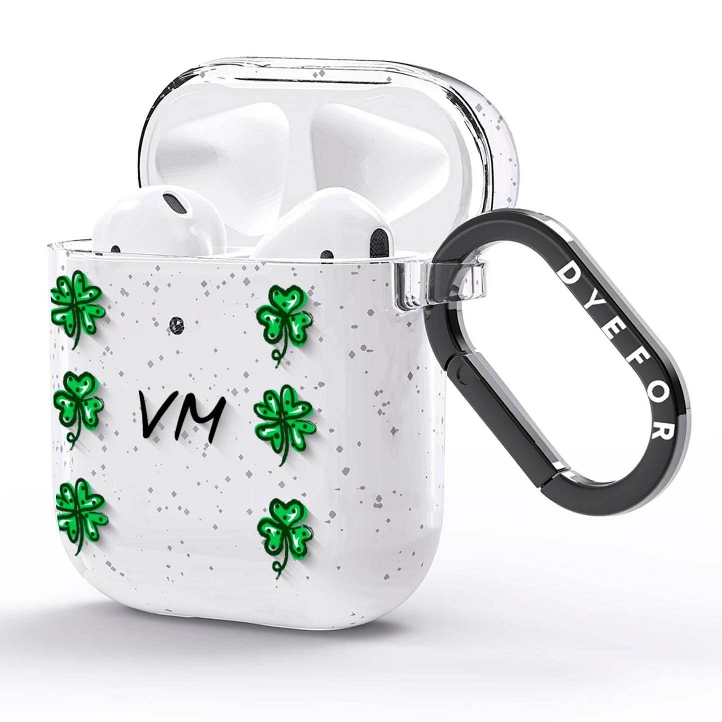 Custom Shamrocks AirPods Glitter Case Side Image