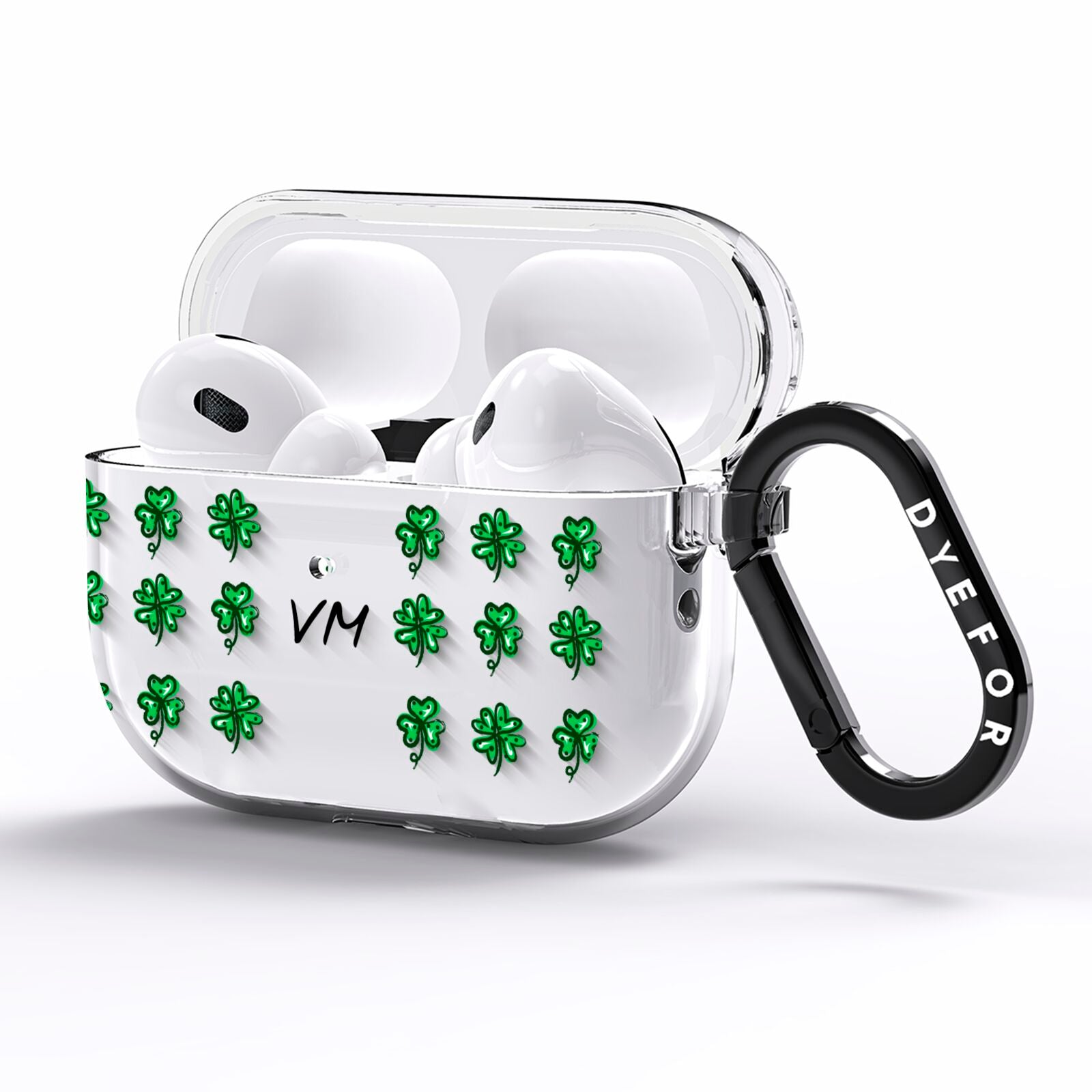 Custom Shamrocks AirPods Pro Clear Case Side Image