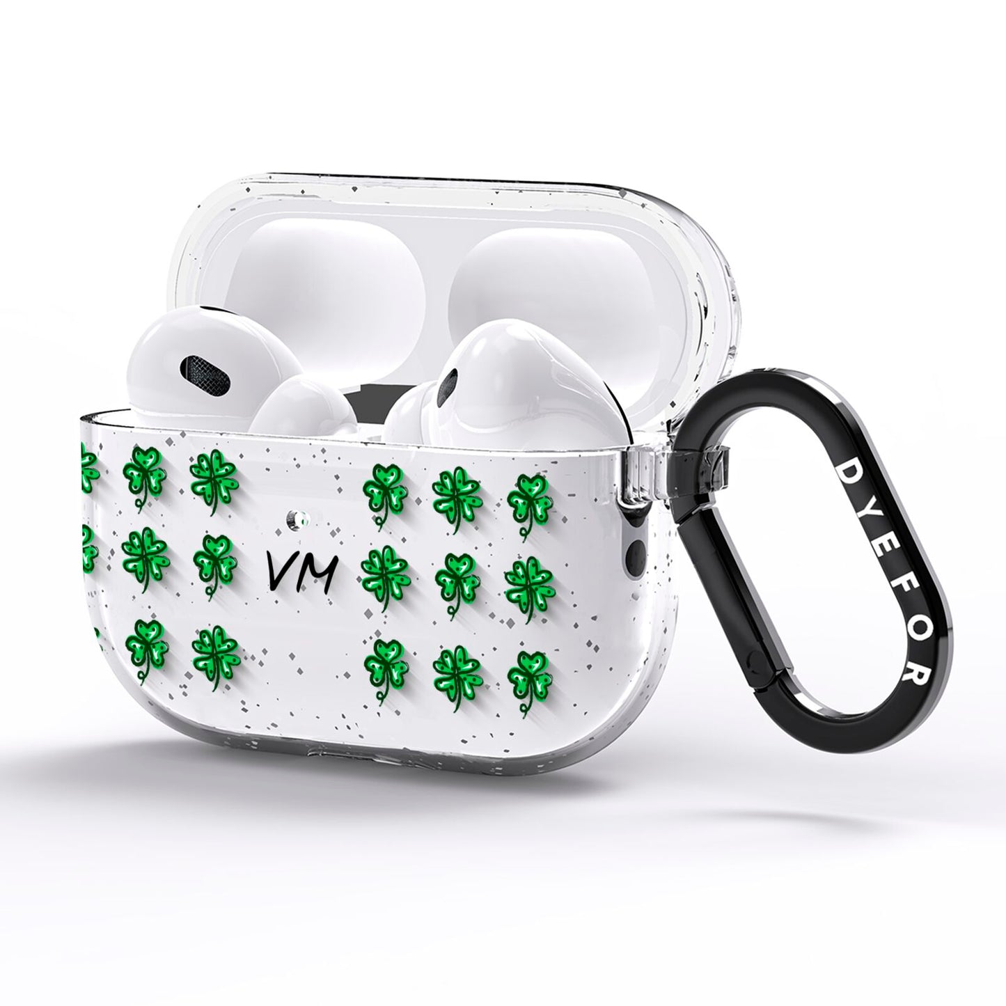 Custom Shamrocks AirPods Pro Glitter Case Side Image