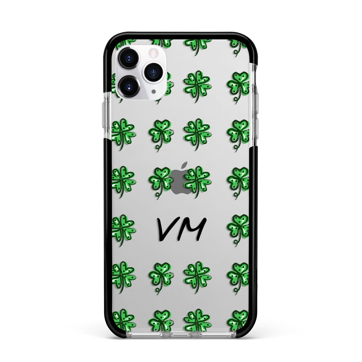 Custom Shamrocks Apple iPhone 11 Pro Max in Silver with Black Impact Case