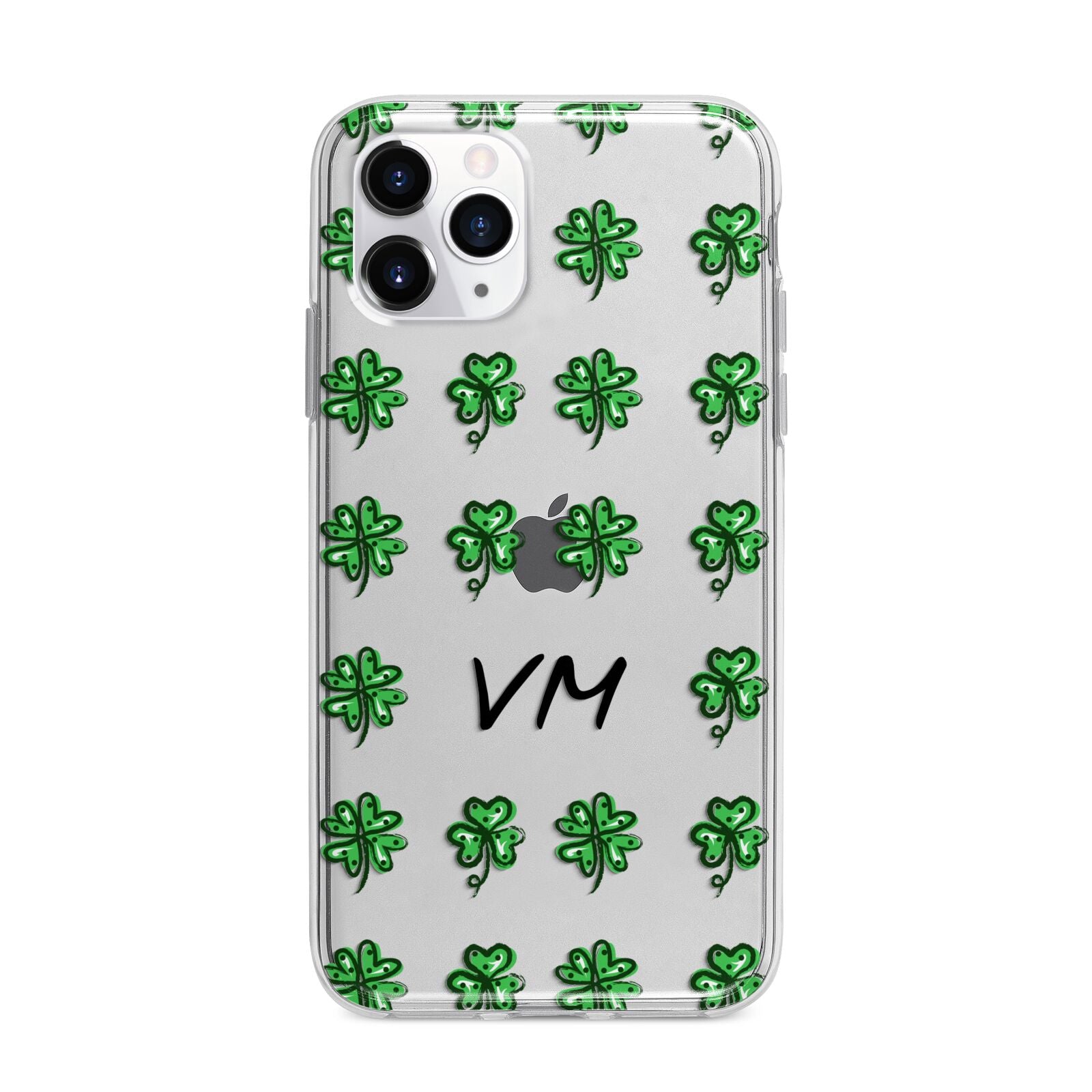 Custom Shamrocks Apple iPhone 11 Pro Max in Silver with Bumper Case