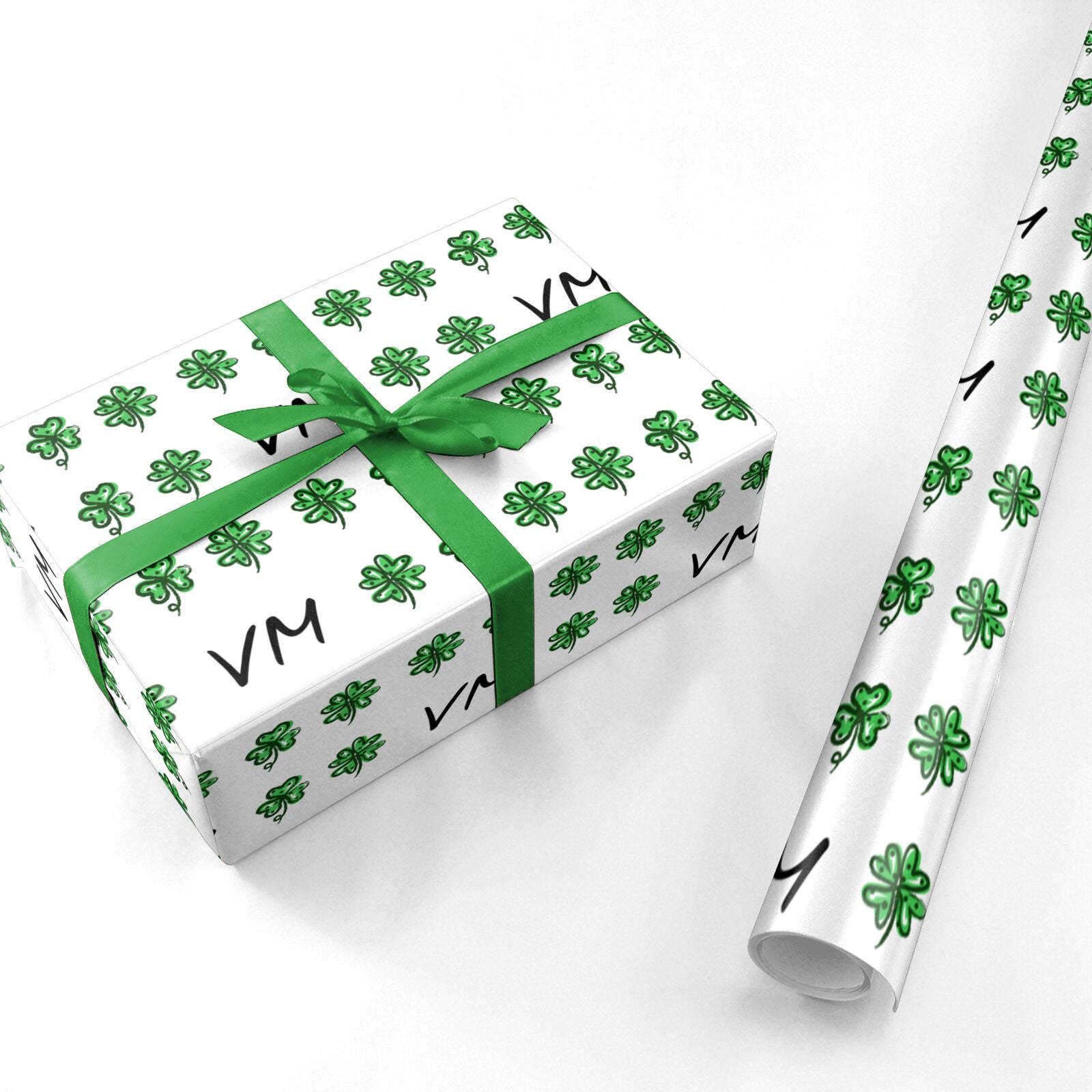 Custom Shamrocks Personalised Wrapping Paper