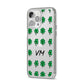 Custom Shamrocks iPhone 14 Pro Max Clear Tough Case Silver Angled Image