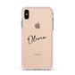Custom Signature Apple iPhone Xs Max Impact Case Pink Edge on Gold Phone