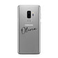 Custom Signature Samsung Galaxy S9 Plus Case on Silver phone