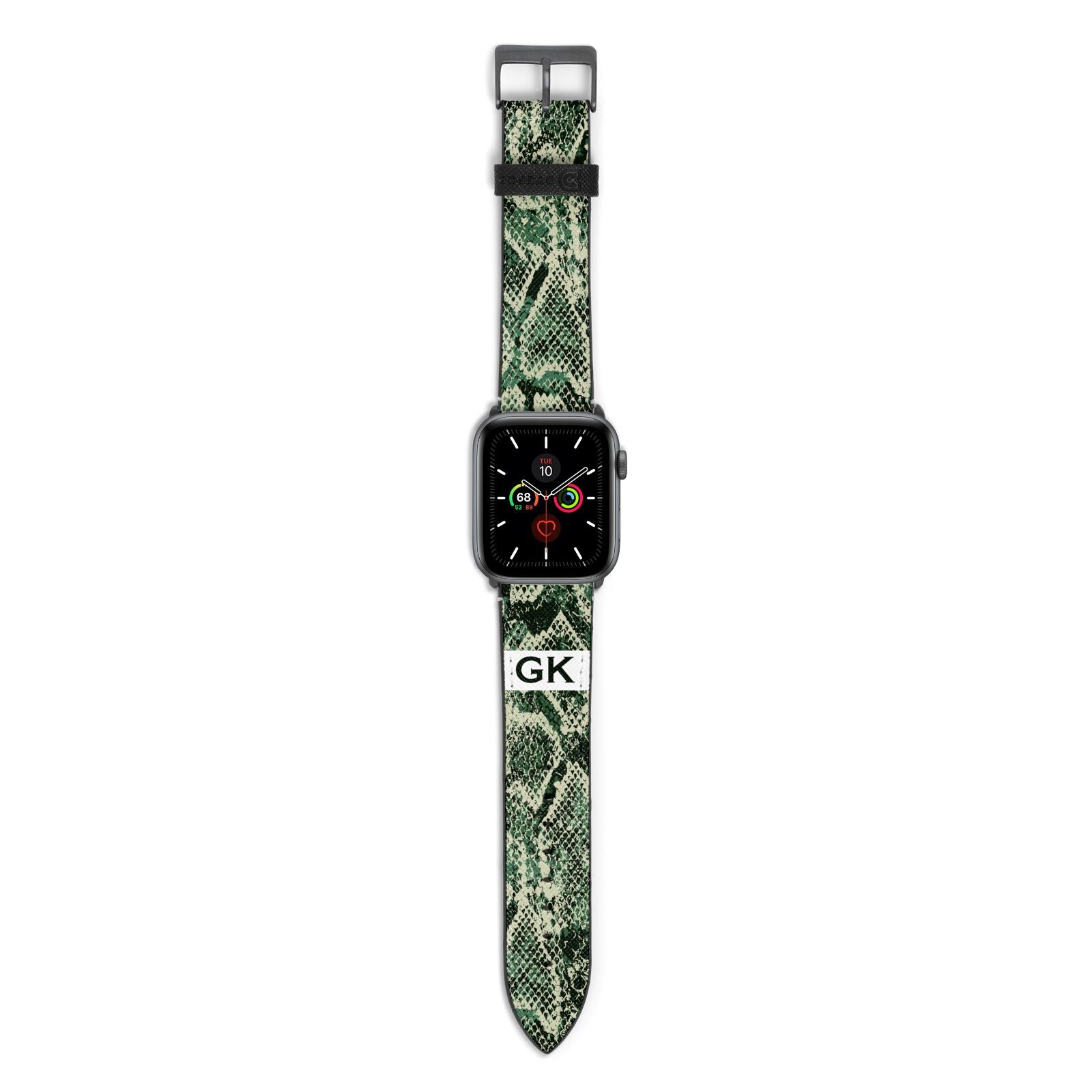Custom Snakeskin Effect Apple Watch Strap with Space Grey Hardware