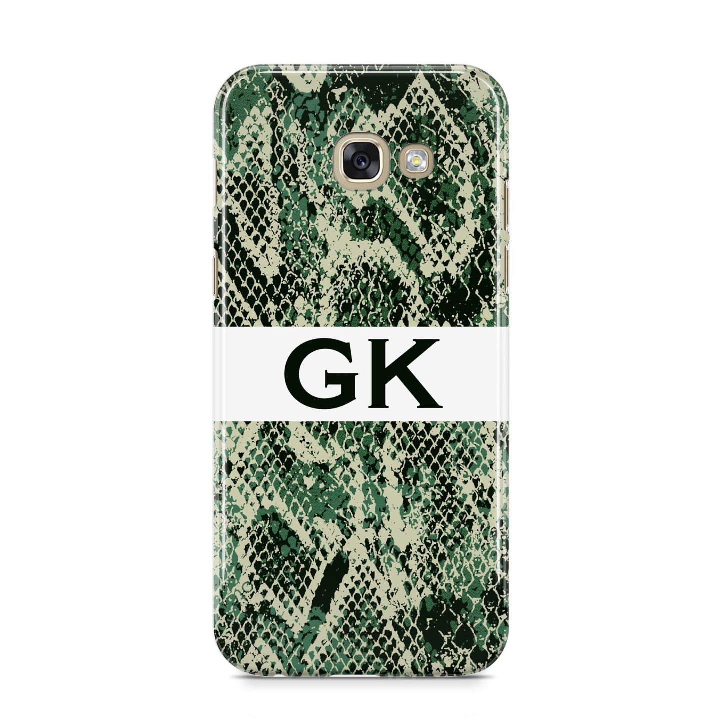 Custom Snakeskin Effect Samsung Galaxy A5 2017 Case on gold phone