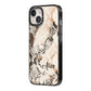 Custom Snakeskin iPhone 14 Black Impact Case Side Angle on Silver phone