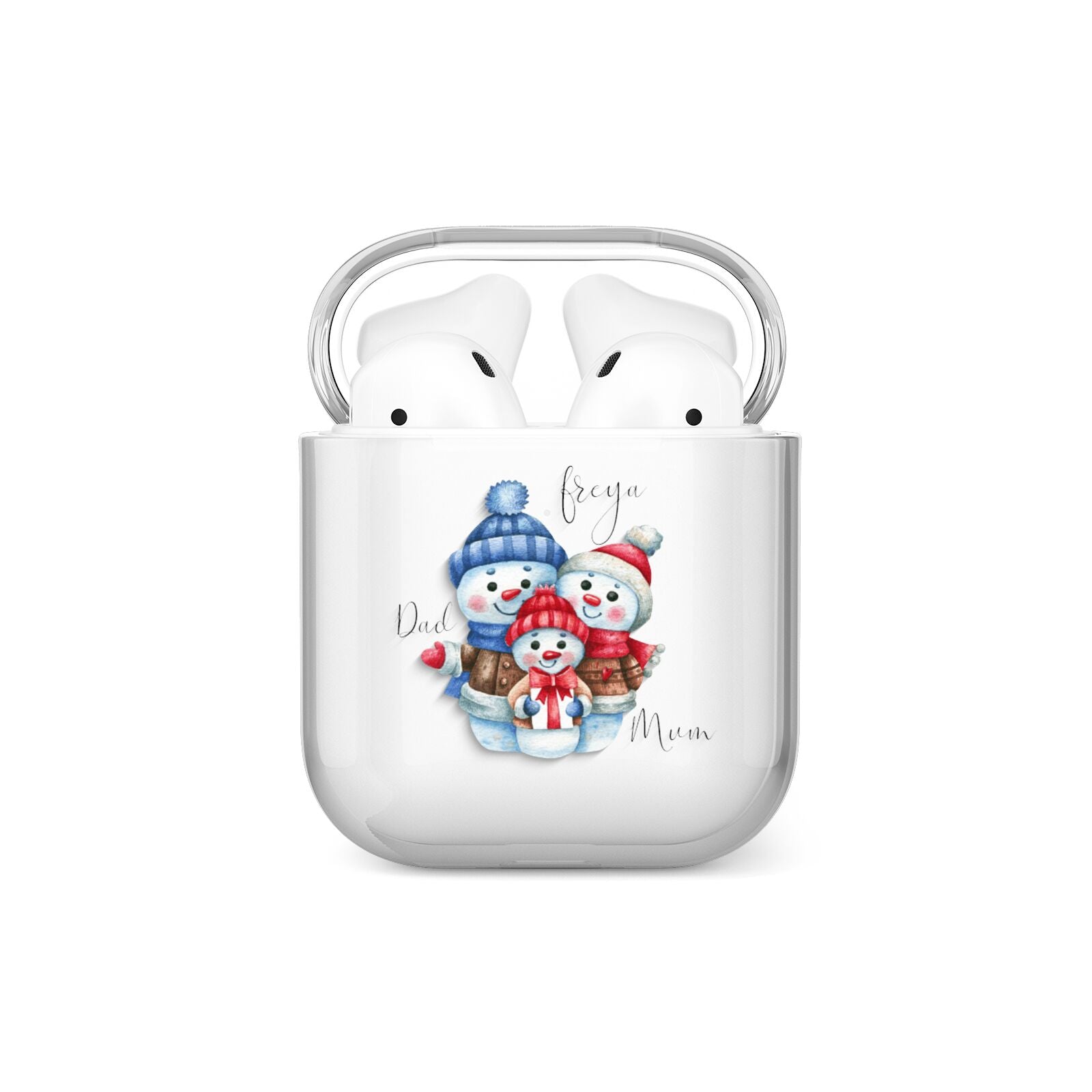 Custom Snowman Family AirPods Case