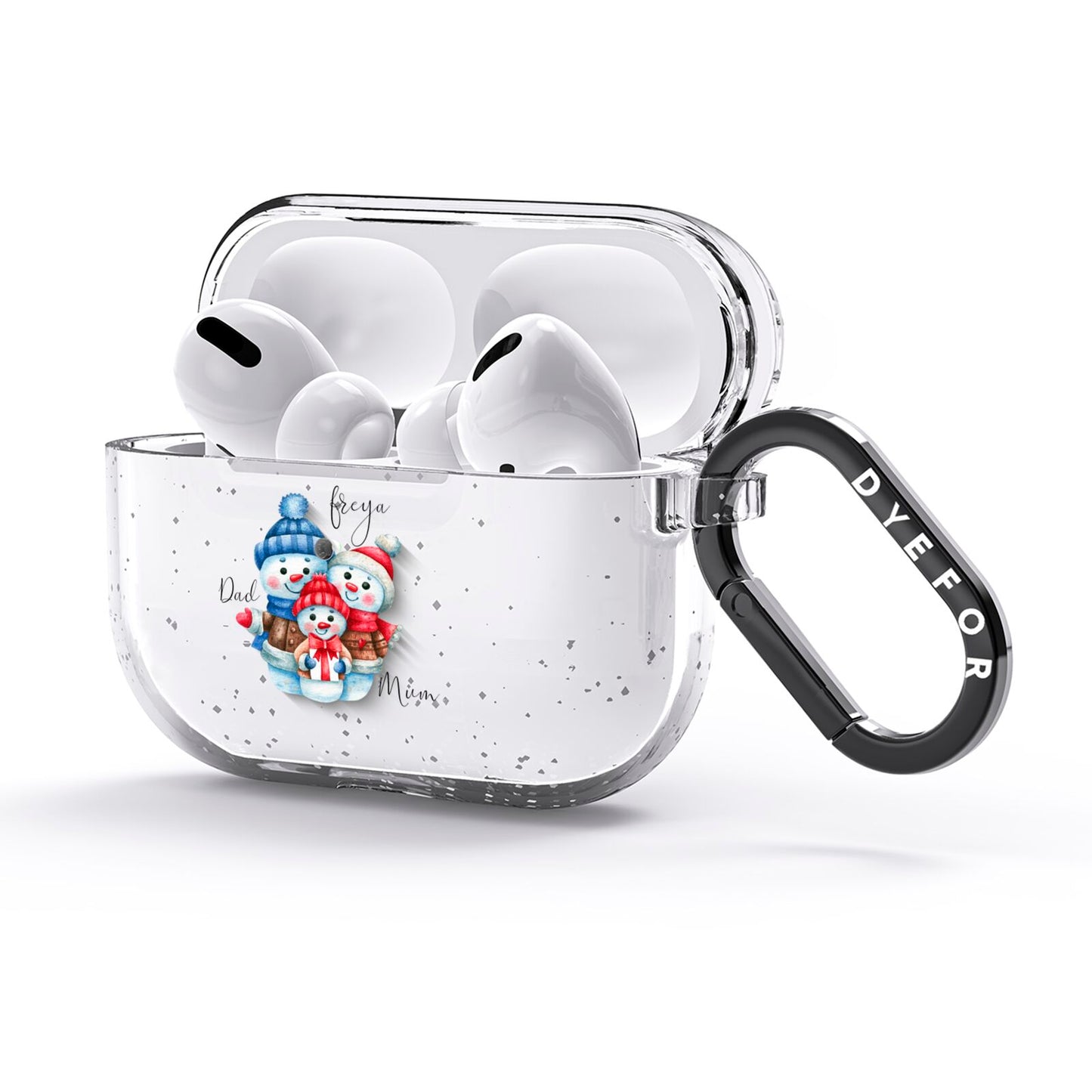 Custom Snowman Family AirPods Glitter Case 3rd Gen Side Image
