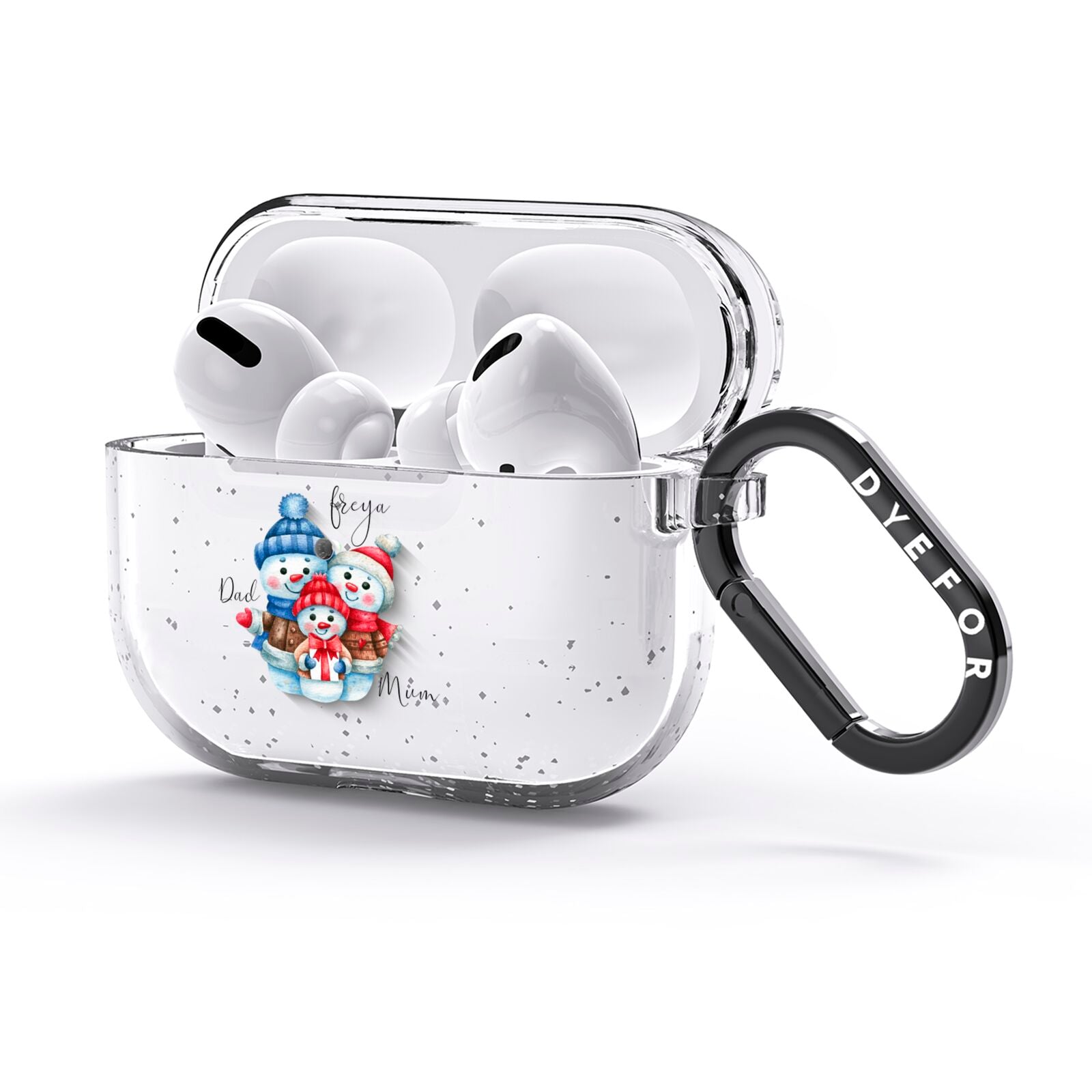 Custom Snowman Family AirPods Glitter Case 3rd Gen Side Image
