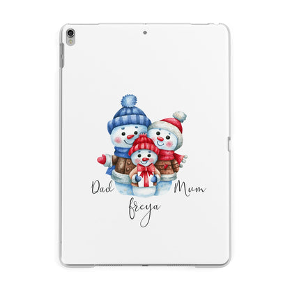 Custom Snowman Family Apple iPad Silver Case