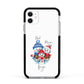 Custom Snowman Family Apple iPhone 11 in White with Black Impact Case