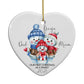 Custom Snowman Family Heart Decoration Back Image