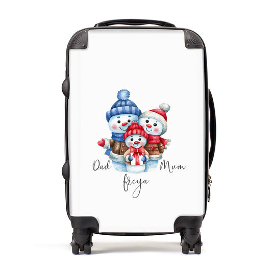 Custom Snowman Family Suitcase