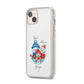 Custom Snowman Family iPhone 14 Plus Clear Tough Case Starlight Angled Image
