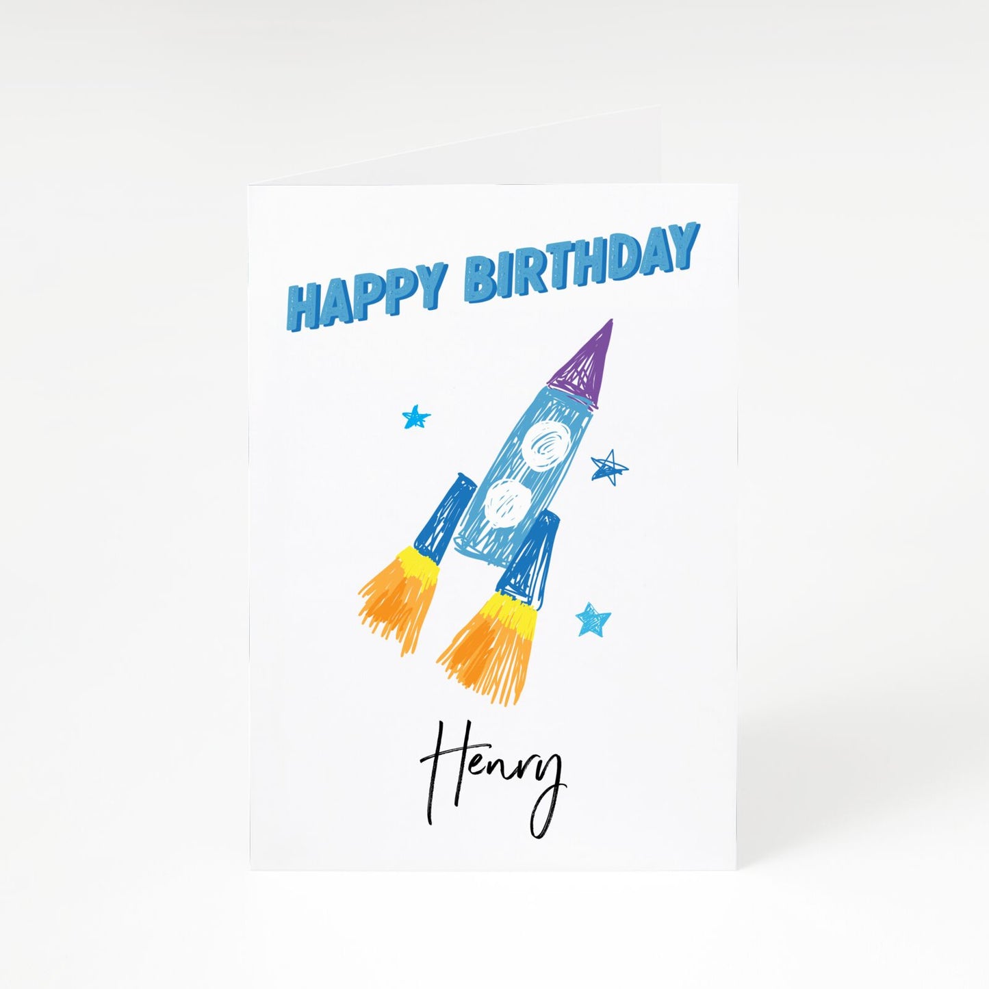 Custom Space Rocket A5 Greetings Card