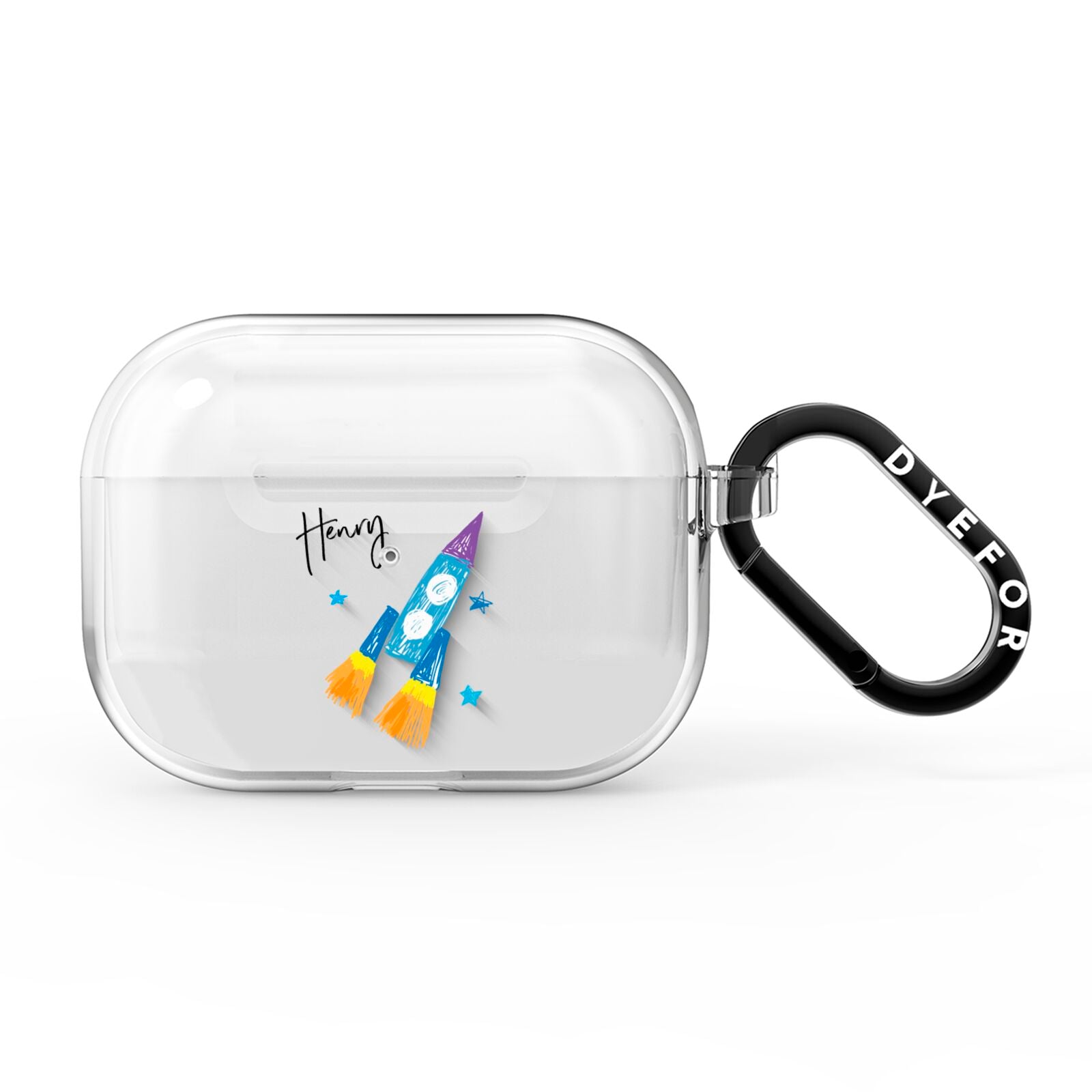 Custom Space Rocket AirPods Pro Clear Case
