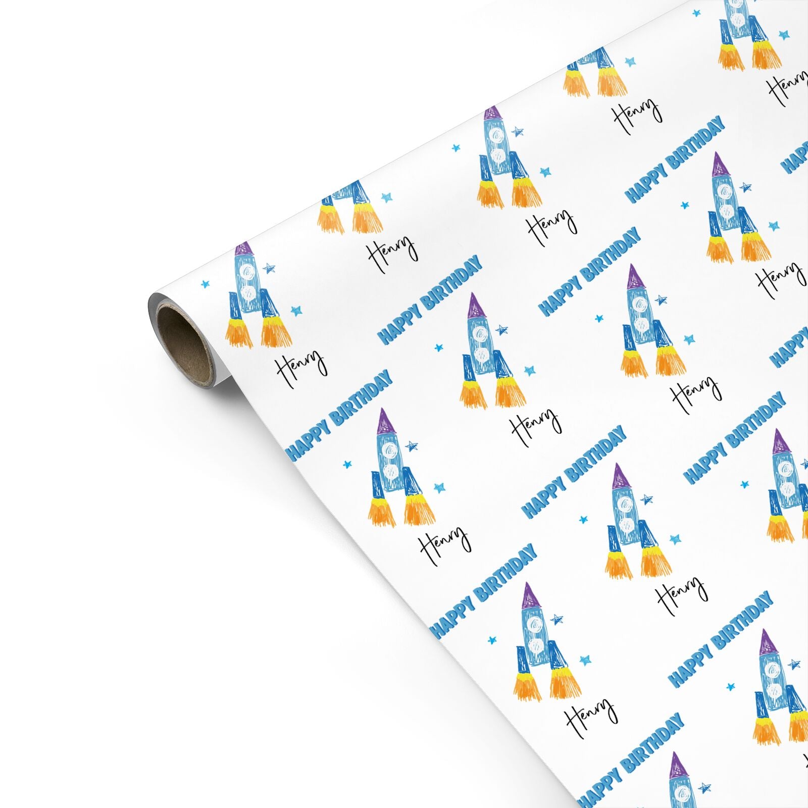 Custom Space Rocket Personalised Gift Wrap