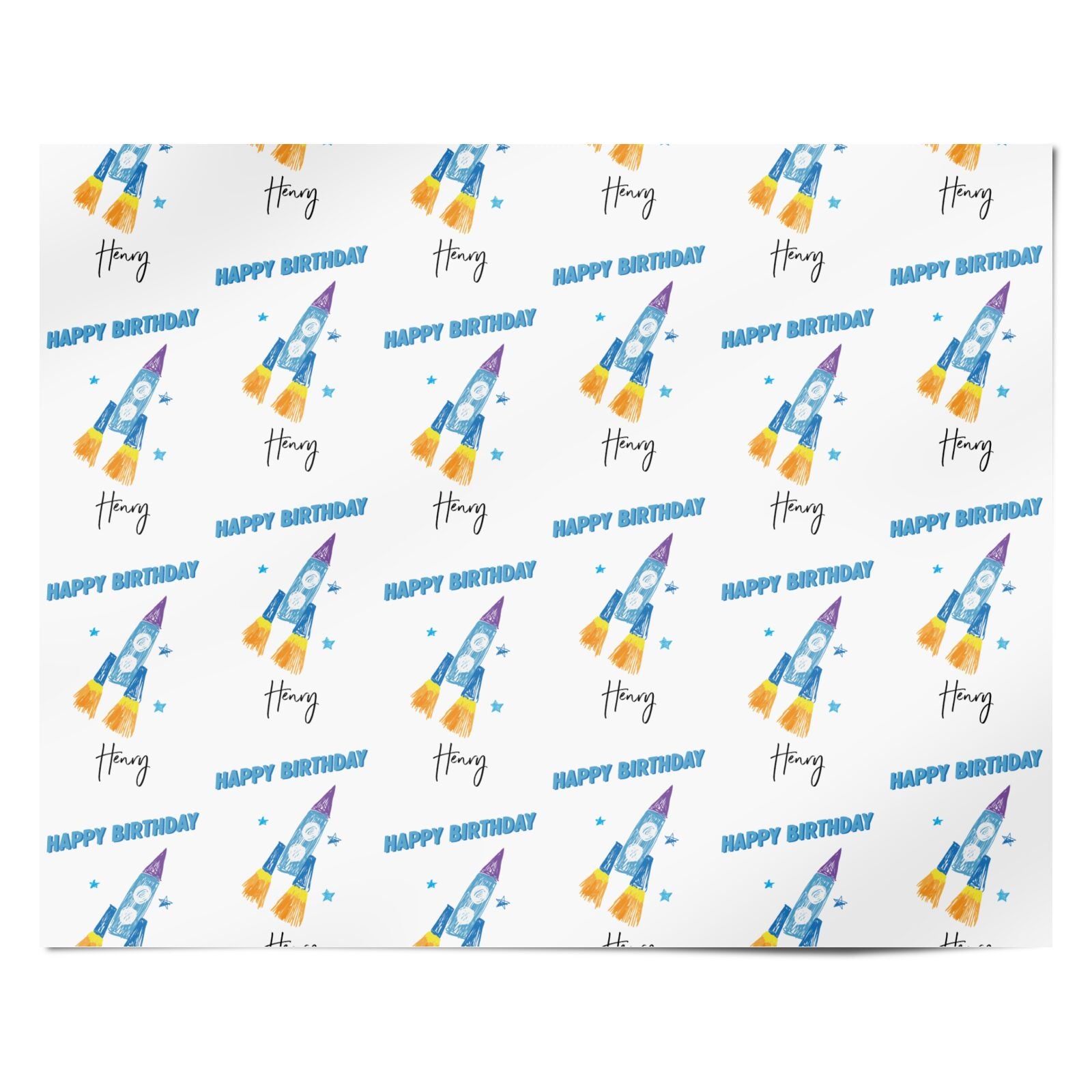 Custom Space Rocket Personalised Wrapping Paper Alternative