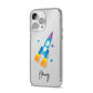 Custom Space Rocket iPhone 14 Pro Max Clear Tough Case Silver Angled Image
