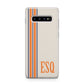 Custom Striped Initials Samsung Galaxy S10 Plus Case