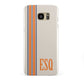 Custom Striped Initials Samsung Galaxy S7 Edge Case