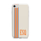 Custom Striped Initials iPhone 7 Bumper Case on Silver iPhone
