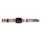 Custom Tan Snakeskin Apple Watch Strap Size 38mm Landscape Image Red Hardware