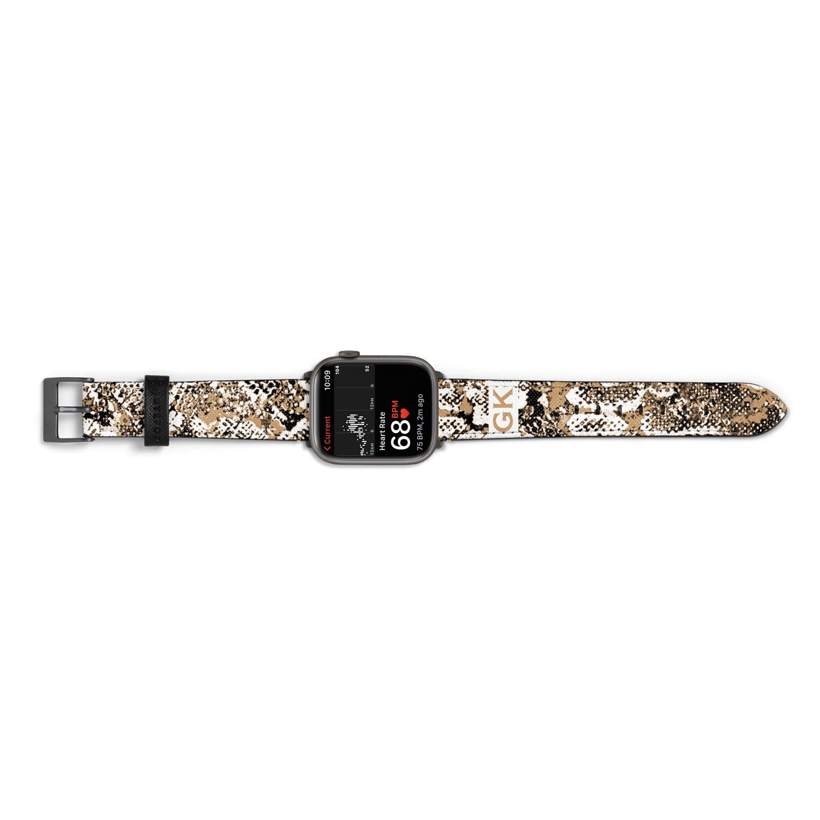 Custom Tan Snakeskin Apple Watch Strap Size 38mm Landscape Image Space Grey Hardware