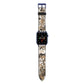 Custom Tan Snakeskin Apple Watch Strap with Blue Hardware