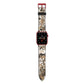 Custom Tan Snakeskin Apple Watch Strap with Red Hardware